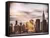 Instants of NY Series - Skyline with Empire State Building at Sunset-Philippe Hugonnard-Framed Stretched Canvas