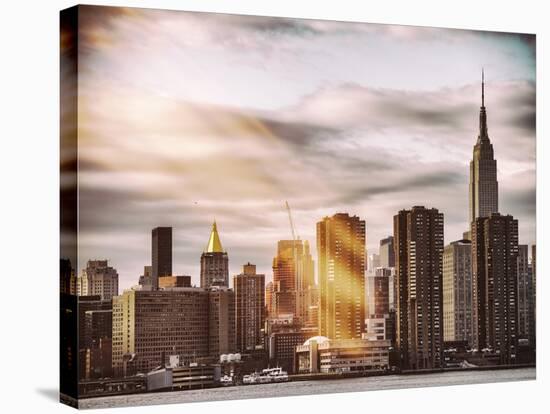 Instants of NY Series - Skyline with Empire State Building at Sunset-Philippe Hugonnard-Stretched Canvas