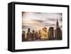 Instants of NY Series - Skyline with Empire State Building at Sunset-Philippe Hugonnard-Framed Stretched Canvas