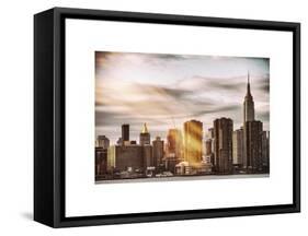 Instants of NY Series - Skyline with Empire State Building at Sunset-Philippe Hugonnard-Framed Stretched Canvas