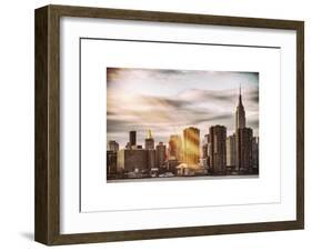 Instants of NY Series - Skyline with Empire State Building at Sunset-Philippe Hugonnard-Framed Art Print