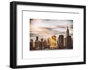 Instants of NY Series - Skyline with Empire State Building at Sunset-Philippe Hugonnard-Framed Art Print