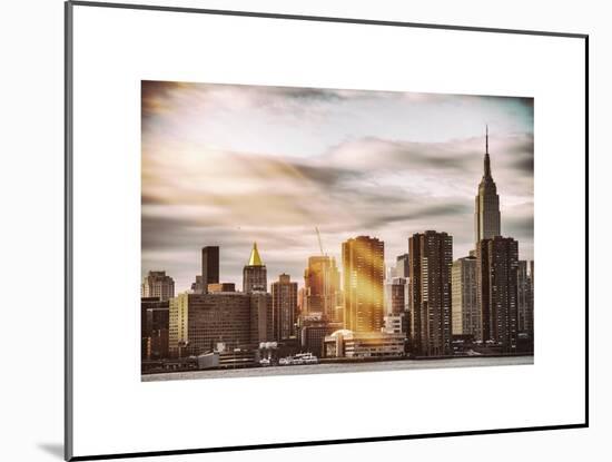 Instants of NY Series - Skyline with Empire State Building at Sunset-Philippe Hugonnard-Mounted Art Print