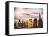 Instants of NY Series - Skyline with Empire State Building at Sunset-Philippe Hugonnard-Framed Stretched Canvas