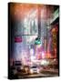 Instants of NY Series - Snowstorm on 42nd Street in Times Square by Night-Philippe Hugonnard-Stretched Canvas