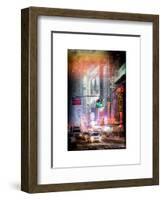 Instants of NY Series - Snowstorm on 42nd Street in Times Square by Night-Philippe Hugonnard-Framed Art Print