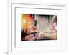 Instants of NY Series - Snowstorm on 42nd Street in Times Square by Night-Philippe Hugonnard-Framed Art Print