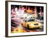 Instants of NY Series - Snowstorm on 42nd Street in Times Square with Yellow Cab by Night-Philippe Hugonnard-Framed Photographic Print