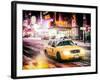 Instants of NY Series - Snowstorm on 42nd Street in Times Square with Yellow Cab by Night-Philippe Hugonnard-Framed Photographic Print