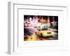 Instants of NY Series - Snowstorm on 42nd Street in Times Square with Yellow Cab by Night-Philippe Hugonnard-Framed Art Print