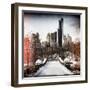 Instants of NY Series - Snowy Gapstow Bridge of Central Park, Manhattan in New York City-Philippe Hugonnard-Framed Photographic Print