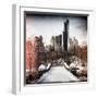 Instants of NY Series - Snowy Gapstow Bridge of Central Park, Manhattan in New York City-Philippe Hugonnard-Framed Photographic Print