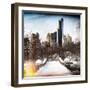 Instants of NY Series - Snowy Gapstow Bridge of Central Park, Manhattan in New York City-Philippe Hugonnard-Framed Photographic Print