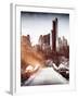 Instants of NY Series - Snowy Gapstow Bridge of Central Park, Manhattan in New York City-Philippe Hugonnard-Framed Photographic Print