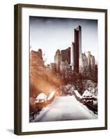 Instants of NY Series - Snowy Gapstow Bridge of Central Park, Manhattan in New York City-Philippe Hugonnard-Framed Photographic Print