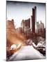 Instants of NY Series - Snowy Gapstow Bridge of Central Park, Manhattan in New York City-Philippe Hugonnard-Mounted Photographic Print