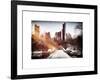 Instants of NY Series - Snowy Gapstow Bridge of Central Park, Manhattan in New York City-Philippe Hugonnard-Framed Art Print