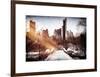 Instants of NY Series - Snowy Gapstow Bridge of Central Park, Manhattan in New York City-Philippe Hugonnard-Framed Art Print