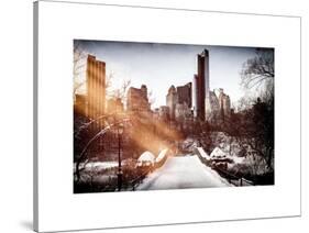 Instants of NY Series - Snowy Gapstow Bridge of Central Park, Manhattan in New York City-Philippe Hugonnard-Stretched Canvas