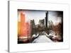 Instants of NY Series - Snowy Gapstow Bridge of Central Park, Manhattan in New York City-Philippe Hugonnard-Stretched Canvas