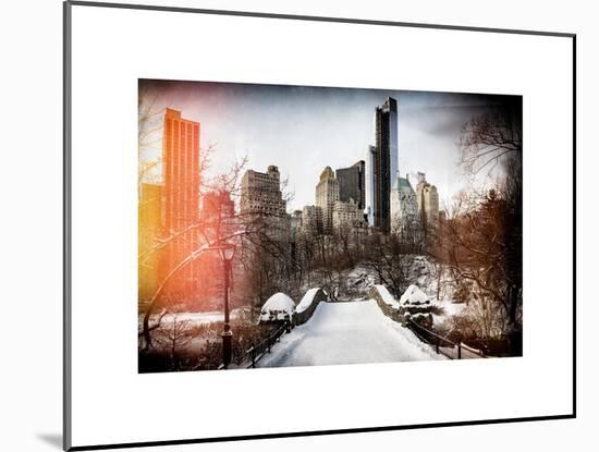 Instants of NY Series - Snowy Gapstow Bridge of Central Park, Manhattan in New York City-Philippe Hugonnard-Mounted Art Print