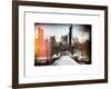 Instants of NY Series - Snowy Gapstow Bridge of Central Park, Manhattan in New York City-Philippe Hugonnard-Framed Art Print