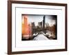 Instants of NY Series - Snowy Gapstow Bridge of Central Park, Manhattan in New York City-Philippe Hugonnard-Framed Art Print