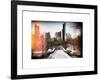 Instants of NY Series - Snowy Gapstow Bridge of Central Park, Manhattan in New York City-Philippe Hugonnard-Framed Art Print