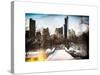 Instants of NY Series - Snowy Gapstow Bridge of Central Park, Manhattan in New York City-Philippe Hugonnard-Stretched Canvas