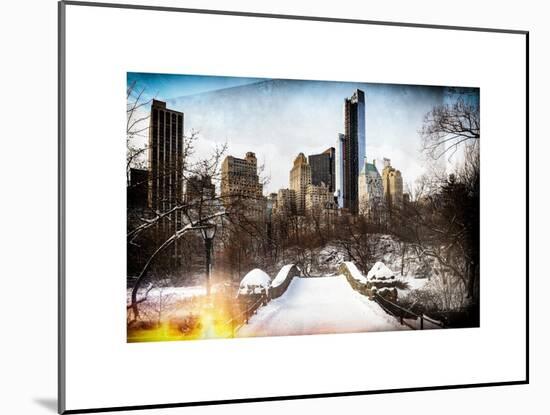 Instants of NY Series - Snowy Gapstow Bridge of Central Park, Manhattan in New York City-Philippe Hugonnard-Mounted Art Print