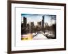 Instants of NY Series - Snowy Gapstow Bridge of Central Park, Manhattan in New York City-Philippe Hugonnard-Framed Art Print