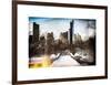 Instants of NY Series - Snowy Gapstow Bridge of Central Park, Manhattan in New York City-Philippe Hugonnard-Framed Art Print