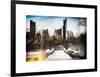 Instants of NY Series - Snowy Gapstow Bridge of Central Park, Manhattan in New York City-Philippe Hugonnard-Framed Art Print