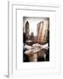 Instants of NY Series - Snowy Gapstow Bridge of Central Park, Manhattan in New York City-Philippe Hugonnard-Framed Art Print