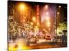 Instants of NY Series - Street Scenes and Urban Night Landscape in Winter under the Snow-Philippe Hugonnard-Stretched Canvas