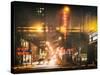 Instants of NY Series - Street Scenes and Urban Night Landscape in Winter under the Snow-Philippe Hugonnard-Stretched Canvas