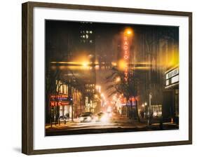 Instants of NY Series - Street Scenes and Urban Night Landscape in Winter under the Snow-Philippe Hugonnard-Framed Photographic Print