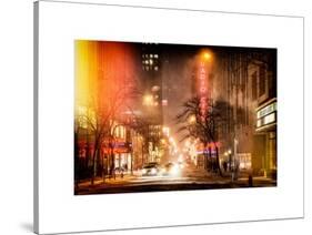 Instants of NY Series - Street Scenes and Urban Night Landscape in Winter under the Snow-Philippe Hugonnard-Stretched Canvas