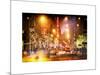 Instants of NY Series - Street Scenes and Urban Night Landscape in Winter under the Snow-Philippe Hugonnard-Mounted Art Print