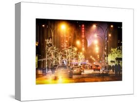 Instants of NY Series - Street Scenes and Urban Night Landscape in Winter under the Snow-Philippe Hugonnard-Stretched Canvas