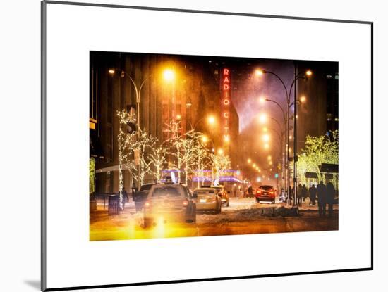 Instants of NY Series - Street Scenes and Urban Night Landscape in Winter under the Snow-Philippe Hugonnard-Mounted Art Print