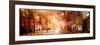 Instants of NY Series - Street Scenes and Urban Night Panoramic Landscape in Winter under the Snow-Philippe Hugonnard-Framed Photographic Print