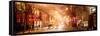 Instants of NY Series - Street Scenes and Urban Night Panoramic Landscape in Winter under the Snow-Philippe Hugonnard-Framed Stretched Canvas