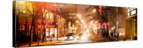 Instants of NY Series - Street Scenes and Urban Night Panoramic Landscape in Winter under the Snow-Philippe Hugonnard-Stretched Canvas