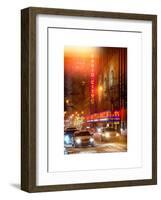 Instants of NY Series - Street Scenes by Night in Winter under the Snow-Philippe Hugonnard-Framed Art Print