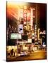 Instants of NY Series - The Booth Theatre at Broadway - Urban Street Scene by Night with a NYPD-Philippe Hugonnard-Stretched Canvas