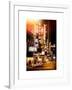 Instants of NY Series - The Booth Theatre at Broadway - Urban Street Scene by Night with a NYPD-Philippe Hugonnard-Framed Art Print