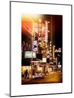 Instants of NY Series - The Booth Theatre at Broadway - Urban Street Scene by Night with a NYPD-Philippe Hugonnard-Mounted Art Print