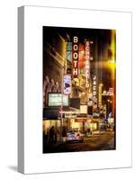 Instants of NY Series - The Booth Theatre at Broadway - Urban Street Scene by Night with a NYPD-Philippe Hugonnard-Stretched Canvas