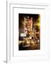 Instants of NY Series - The Booth Theatre at Broadway - Urban Street Scene by Night with a NYPD-Philippe Hugonnard-Framed Art Print